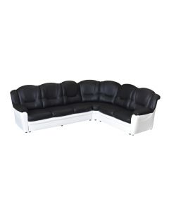 Texas Faux Leather Corner Sofa 3C2 Black&White