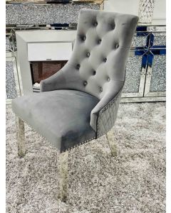 Majestic Dark Grey Velvet Dining Chair