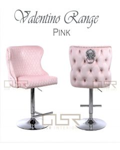 Valentino Pink Velvet Bar Stool