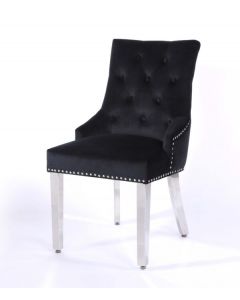  Valencia Black Chrome Leg Dining Chair